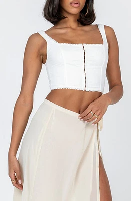 Princess Polly Bryleigh Lace Crop Tank White at Nordstrom,