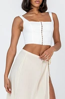 Princess Polly Bryleigh Lace Crop Tank White at Nordstrom,