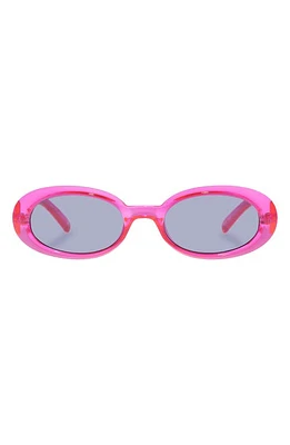 Le Specs Work It 53mm Oval Sunglasses in Hyper Pink at Nordstrom