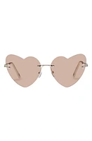 AIRE Cosmic Love 62mm Oversize Heart Sunglasses in Gold /Marble at Nordstrom