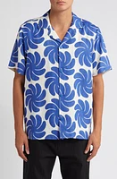 OAS Nebula Linen Camp Shirt Blue at Nordstrom,