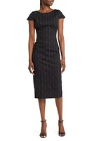 Dress the Population Marcella Pinstripe Sheath Black-White at Nordstrom,