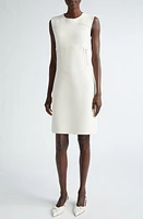 St. John Collection Pebble Texture Double Face Knit Shift Dress Ecru at Nordstrom,