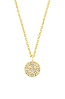 Estella Bartlett Pavé Smiley Face Necklace in Gold at Nordstrom