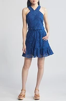 CIEBON Braylee Lace Eyelet Belted Sleeveless Minidress at Nordstrom,