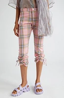 Collina Strada Maldives Plaid Drawstring Leg Capri Pants in Pink Plaid at Nordstrom, Size X-Small