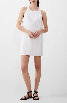 French Connection Birdie Sleeveless Linen Blend Shift Dress White at Nordstrom,