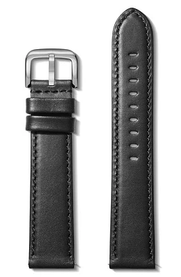 Shinola 22mm Leather Watch Strap in Black at Nordstrom