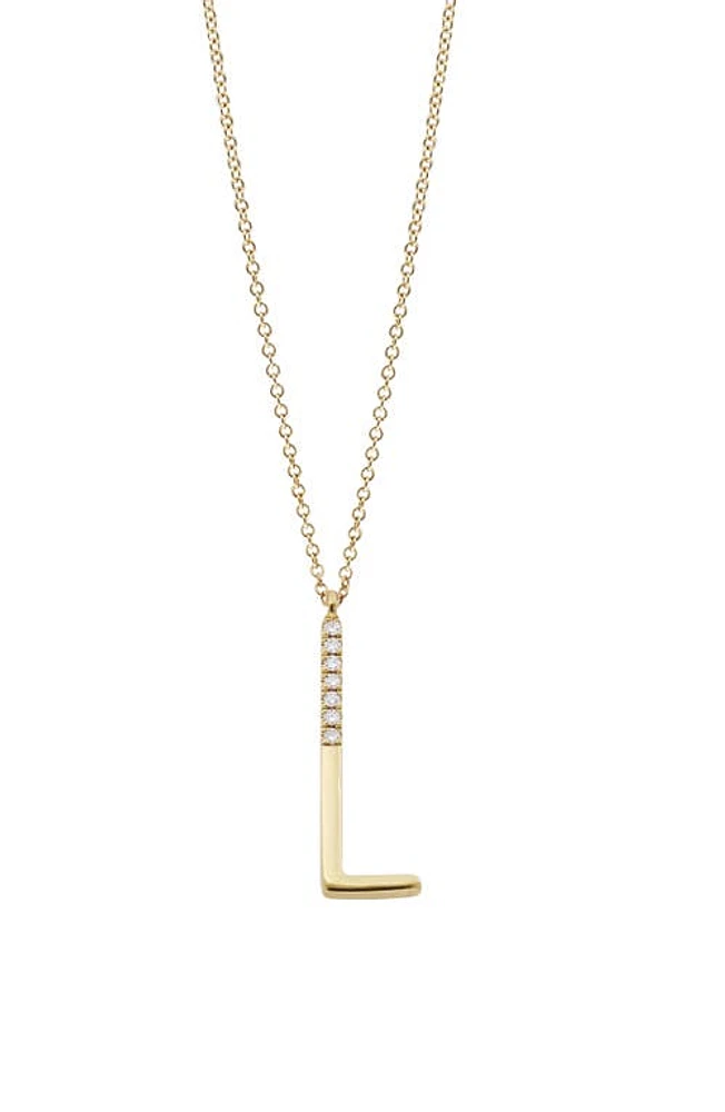 Bony Levy Diamond Initial Pendant Necklace in Gold- at Nordstrom