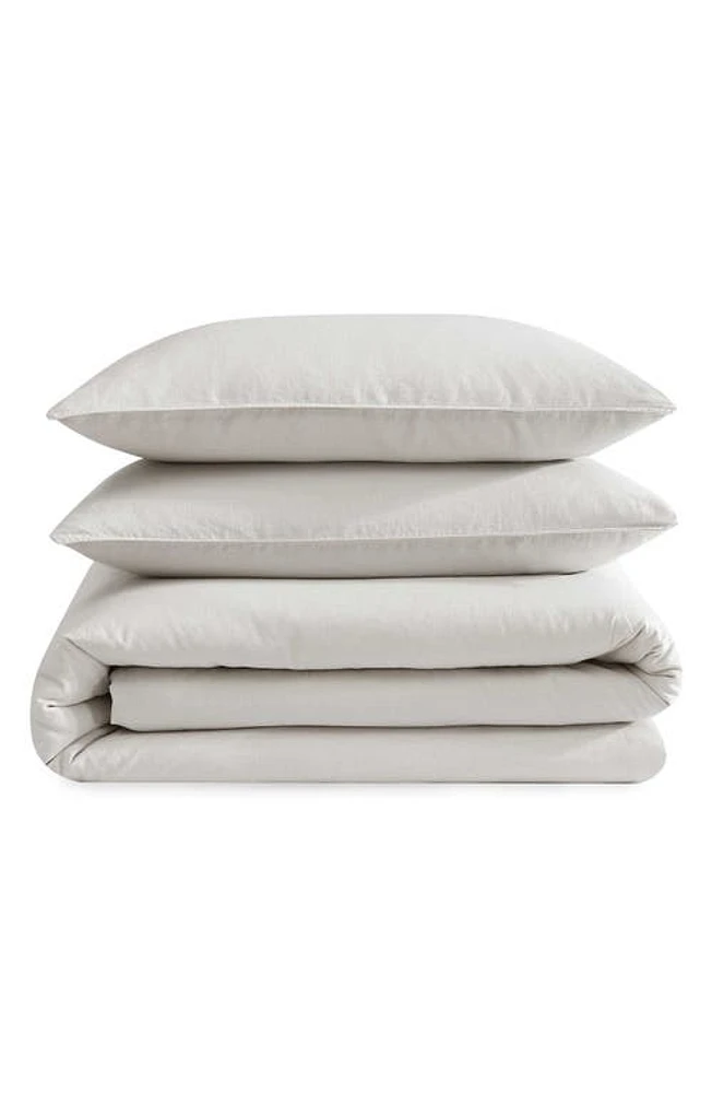 Calvin Klein Soft Linen Blend Duvet Cover & Shams Set in Beige/Tan at Nordstrom