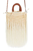 Petit Kouraj Mini Fringe Top Handle Bag in Almond at Nordstrom