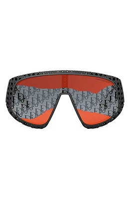 'Dior3D M1U Mirrored Mask Sunglasses in Matte Black /Bordeaux Mirror at Nordstrom