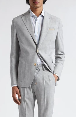 Eleventy Unstructured Wool & Silk Blend Blazer Light Gray Melange at Nordstrom, Us