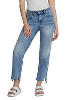 HINT OF BLU Chew Hem Crop Boyfriend Jeans Rip Blue at Nordstrom,