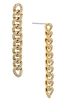 Nadri Twilight Cubic Zirconia Pavé Curb Chain Linear Earrings in Gold at Nordstrom