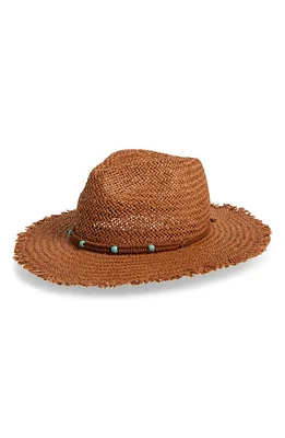 Treasure & Bond Turquiose Trim Panama Hat in Tan Bronze at Nordstrom