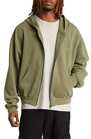 CHECKS Overdye Zip Hoodie Olive at Nordstrom,