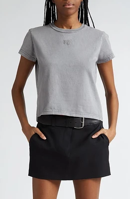 alexanderwang. t Women's Shrunken Cotton Logo Tee in Acid Fog at Nordstrom, Size Medium