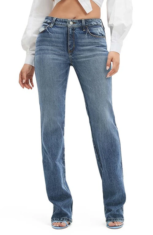 GUESS Sexy Straight Leg Jeans in Blue Vibrations at Nordstrom, Size 26 X 32