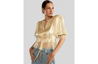 Cynthia Rowley Lure Lace Blouse in Black at Nordstrom, Size Medium