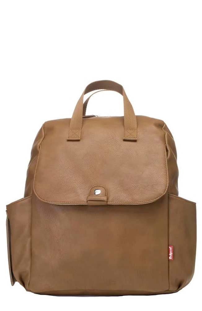 Babymel Robyn Convertible Faux Leather Diaper Backpack in Tan at Nordstrom