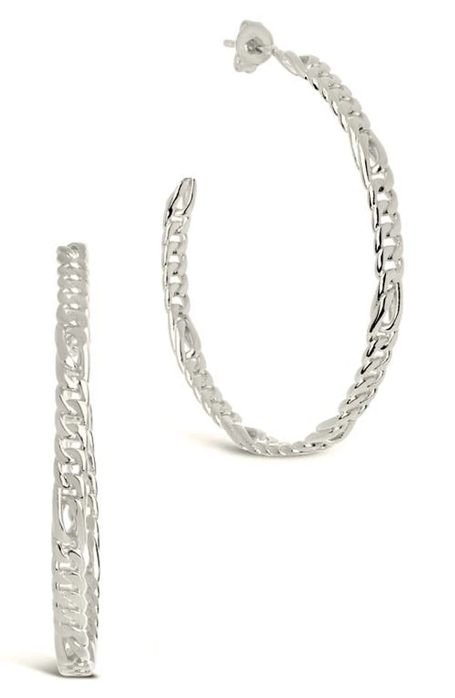 Sterling Forever Claudette Hoop Earrings in Silver at Nordstrom