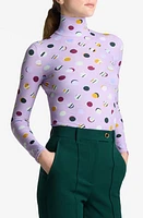 St. John Collection Nuda Collage Dot Turtleneck Top Multi at Nordstrom,