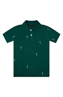 Brooks Brothers Kids' Embroidered Golf Flag Piqué Polo Green Dark at Nordstrom,