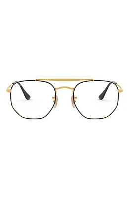 Ray-Ban 54mm Square Optical Glasses in Black Gold at Nordstrom