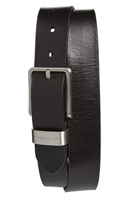 Cole Haan Metal Loop Leather Belt Black at Nordstrom,