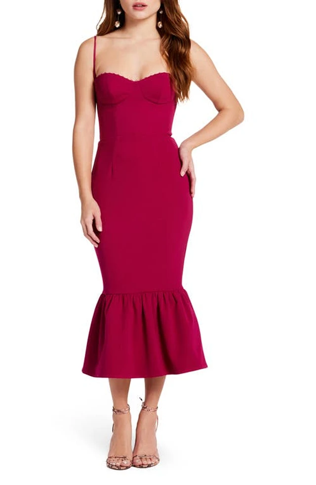 Nordstrom Katie May Soraya Trumpet Midi Dress in Magenta at Nordstrom, Size  Medium