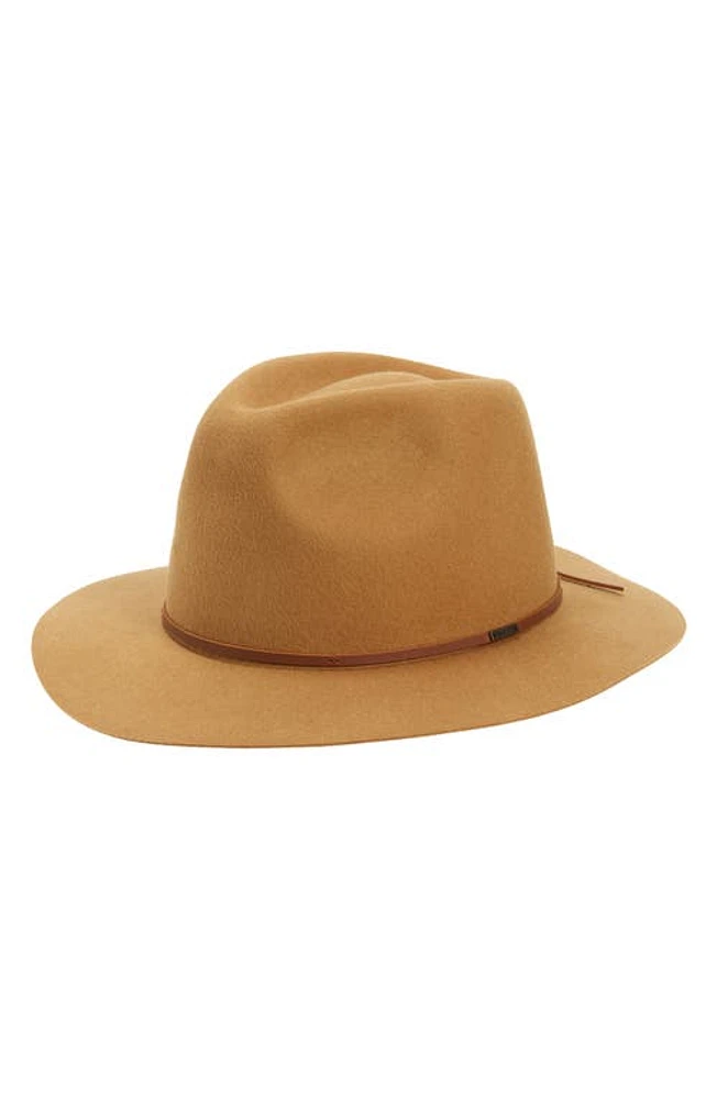 Brixton Wesley Packable Wool Fedora Golden Brown at Nordstrom,