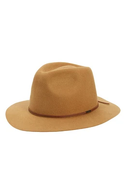 Brixton Wesley Packable Wool Fedora Golden Brown at Nordstrom,