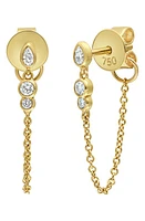 Bony Levy Monaco Diamond Bezel Chain Earrings in 18K Yellow Gold at Nordstrom