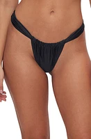 Good American Bali Ruched Bikini Bottoms Black001 at Nordstrom,