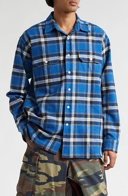 Givenchy Lumberjack Plaid Cotton Button-Up Shirt Blue at Nordstrom, Eu