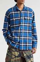 Givenchy Lumberjack Plaid Cotton Button-Up Shirt Blue at Nordstrom, Eu