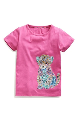 Mini Boden Kids' Appliqué T-Shirt Pink Baby Leopard at Nordstrom,