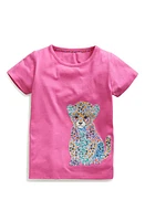 Mini Boden Kids' Appliqué T-Shirt Pink Baby Leopard at Nordstrom,