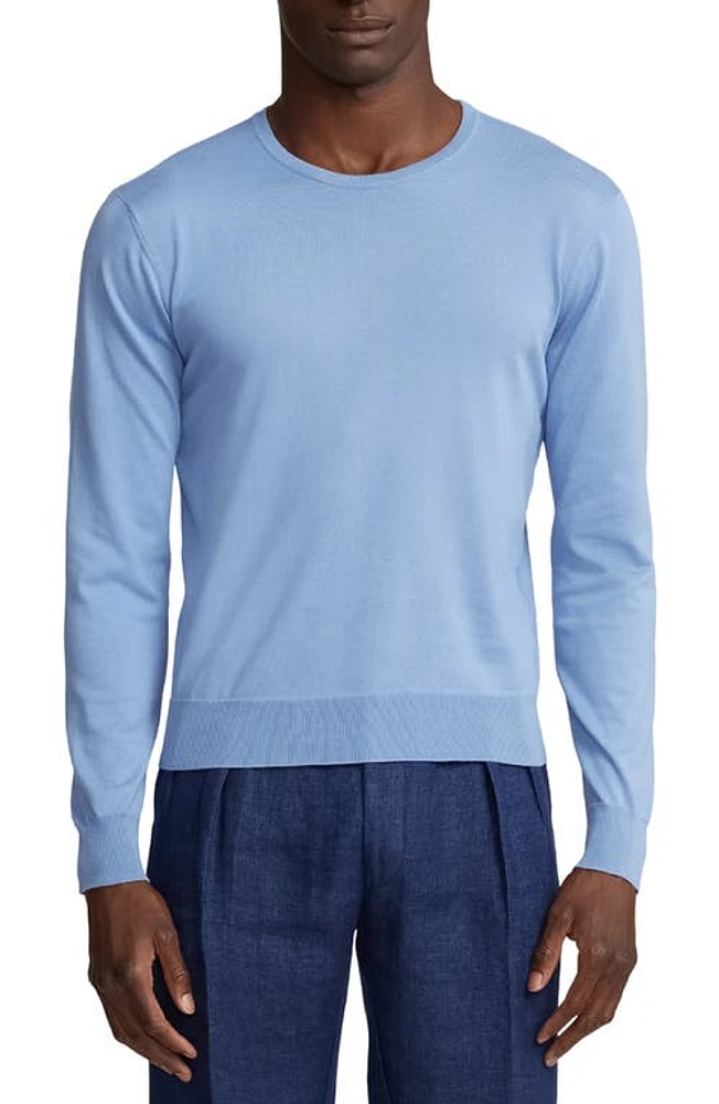 Ralph Lauren Purple Label Cotton Crewneck Sweater Cornflower Blue at Nordstrom,