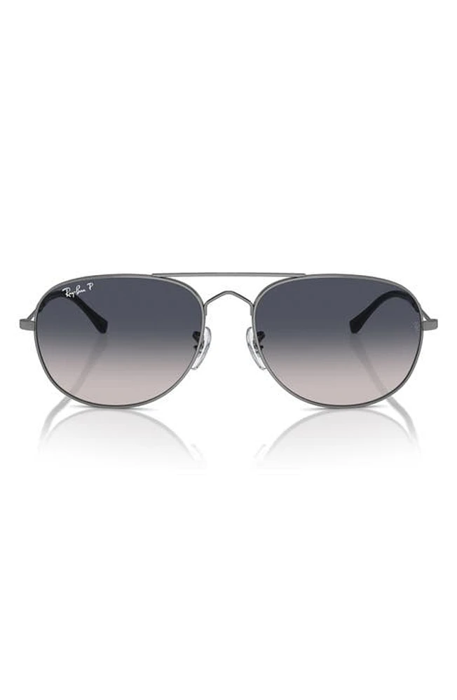 Ray-Ban Bain Bridge 60mm Gradient Polarized Pillow Sunglasses in Gunmetal at Nordstrom