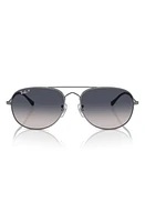 Ray-Ban Bain Bridge 60mm Gradient Polarized Pillow Sunglasses in Gunmetal at Nordstrom