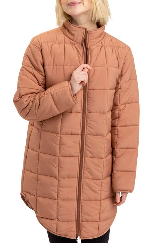 Threads 4 Thought Azima Packable Longline Puffer Jacket in Sandalwood at Nordstrom, Size Large