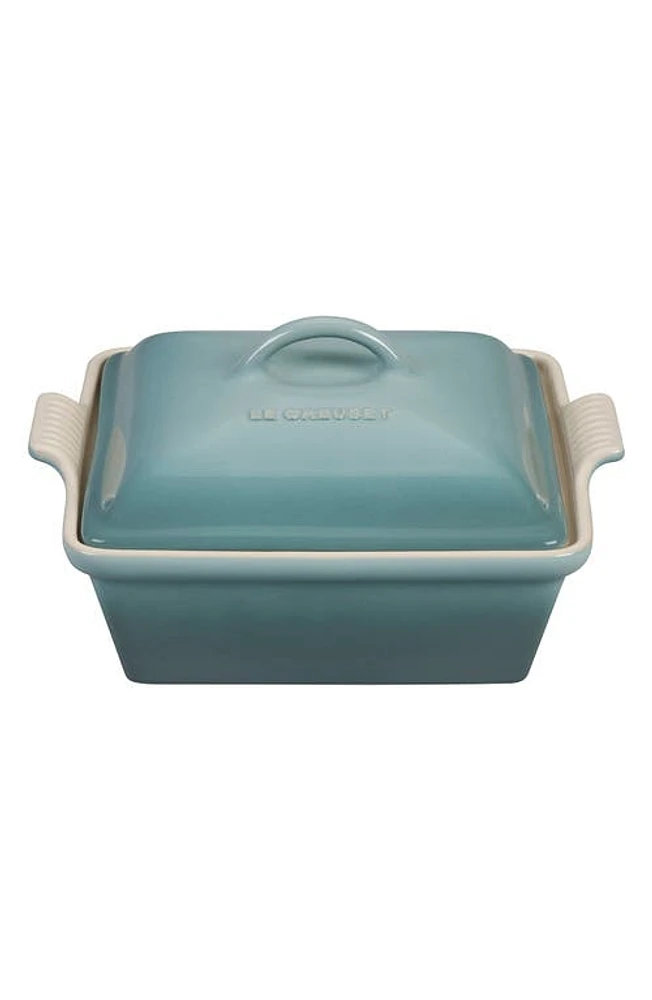 Le Creuset Heritage 2 1/2 Quart Covered Square Stoneware Casserole in Sea Salt at Nordstrom