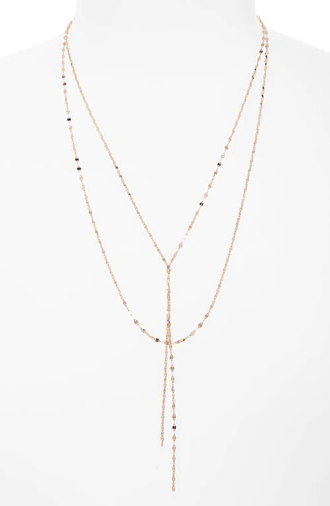 Lana Blake Lariat Necklace in Rose Gold at Nordstrom