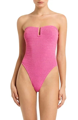 bond-eye Blake Strapless U-Bar One-Piece Swimsuit in Wild Berry Lurex at Nordstrom