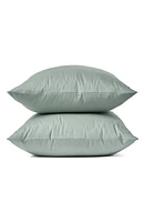 Coyuchi Set of 2 Organic Crinkled Percale Pillowcases in Sage at Nordstrom