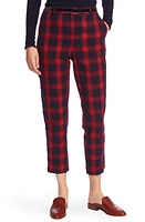 Court & Rowe Velvet Stripe Shadow Plaid Crop Pants Blue Night at Nordstrom,