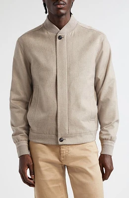 ZEGNA Oasi Cashmere Elements Bomber Jacket Beige at Nordstrom, Us