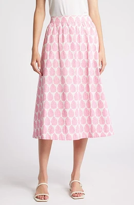 Boden Hattie Cotton Poplin Skirt Sangria Sunset, Floret Paisley at Nordstrom,